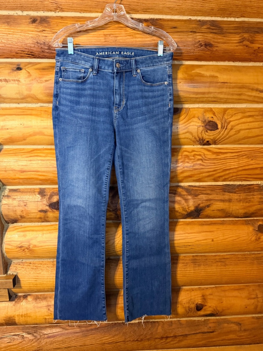 American Eagle Outfitters Women’s High Waisted Skinny Kick Jean with Raw Hem